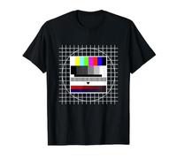 Image d'essai et Image de Support rétro T-Shirt Graphique avec Valeur, Homme, Noir, L