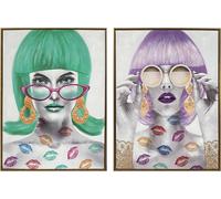 Image DKD Home Decor 60 x 3,5 x 80 cm Fashion Girls (2 pièces)