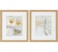 Image DKD Home Decor Drawed Leaf 33 x 3 x 38 cm Feuille de plante traditionnelle (2 pièces)