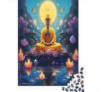 Image du Bouddha Adultes Puzzles 1000 Pièce Adultes Puzzles 1000 Pièces Jouets Adultes Casse-tête Jeux Puzzles Intelligence pour Toutes Les Femmes Et Tous Les Hommes 1000pcs (75x50cm)