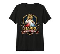 Image du Dimanche de la Divine Miséricorde : Jésus, J'Ai Confiance en toi, catholique T-Shirt Haut de Gamme