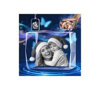 Image en cristal 3D gravée personnalisée - Cadeau de Noël - Décorations de table gravées - Cadeaux personnalisés pour femme, lui, elle, papa et maman