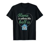 Image en Forme de cœur d'un Fan de Football La Maison où se Trouve la Balle T-Shirt