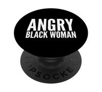 Image Graphique de l'émancipation des Femmes Noires en colère et Justice Sociale PopSockets PopGrip Adhésif