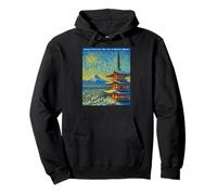Image IA inspirée de Van Gogh du Mont Fuji et de la pagode Chureito Sweat à Capuche