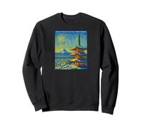 Image IA inspirée de Van Gogh du Mont Fuji et de la pagode Chureito Sweatshirt