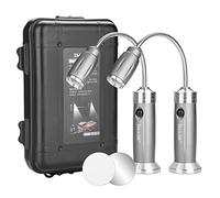 IMAGE Lot de 2 lampes LED magnétiques pour barbecue - Rotation à 360° - Pour barbecue, pique-nique, extérieur, cadeaux pour homme, papa, mari, fête des pères