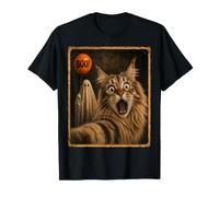 Image mème de Chat à Selfie en Forme de fantôme d'halloween dans Le Maine Coon T-Shirt