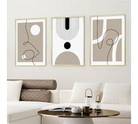 Image Murale,Affiche Minimaliste Abstraite de Style Bohème Avec Lignes Arc en Ciel Peinture sur Toile Art Mural Impression D'Art Décoration Salon Bureau Ou Maison-40*60cm-3pcs (impression sans cadre)