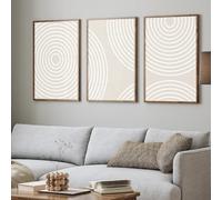 Image Murale,Affiches et Impressions Abstraites Neutres Peinture sur Toile Beige Tableau Décoratif Chambre Salon Cuisine Bureau et Décoration Intérieure Modernes-40*60cm-3pcs (impression sans cadre)