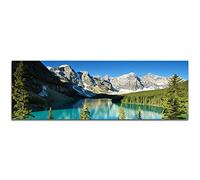 Image sur Toile et panoramique Châssis 150 x 50 cm Parc National Montagnes Forêt lac Arbres Neige