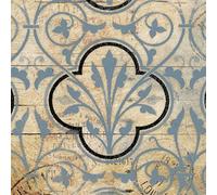 Image sur toile roulée Motif bleu 2 gris Jace - Nature Square Art Print Natural Blue Brown Geometric Patterns Canvas Fine Art 20_X_20_in