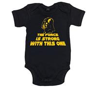 Image Vêtements bébé, The Force is Strong with This One, Body Bébé, 3-6m, Noir