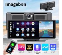 Imagebon H13 Pro 10.26 "4K ADAS sans fil CarPlay et Android Auto Dash Cam GPS 24h moniteur de parc Vision nocturne rétroviseur