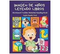 Imagen De Niños Leyendo Libros. Montessori Toddler Materials Reading Book Inglés Español Hindi: Libro Sobre La Buena Enseñanza Y Educación De Los Jóvenes. Manipulativo Para Aprender Las Vocales Y Las