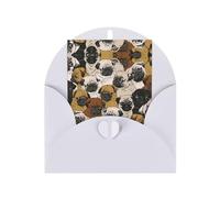 Imagen De Pug Carte de vœux élégante blanche avec enveloppes - Cartes en papier nacré avec autocollants assortis