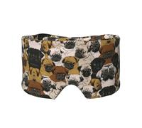 Imagen De Pug Masque cache-oreilles et yeux avec imprimé carlin - Bandeau réglable pour yoga et voyage, garde au chaud et confortable