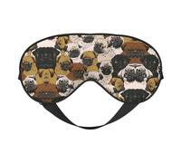 Imagen De Pug Masque de sommeil double face doux et confortable bloquant la lumière pour le repos nocturne