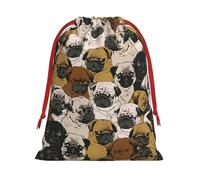 Imagen De Pug Sacs Cadeau Élégant Sacs de Vacances Fêtes Mariage Bonbons Stockage Réutilisable
