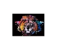 Images à gratter pour adultes - Magic Rainbow - Papier à gratter - Carton d'art - Série animal - Pour enfants - Kit de bricolage - Noir - Papier à gratter - Décoration artisanale - 40 x 28 cm - Lion