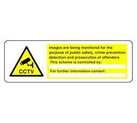 Images Are Being Monitored For The Purpose Of Public Safety Crime - Panneau de sécurité - Aluminium Dibond de 3 mm pour une utilisation en intérieur/extérieur (600 mm x 200 mm) Distance de