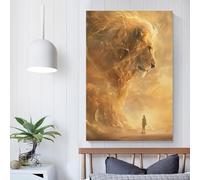 Images artistiques de lion pour salon, peintures de rue, toile colorée, art mural pop moderne, décoration d'intérieur, tendue, prête à accrocher, 40 x 60 cm