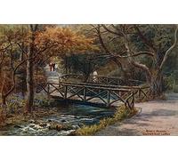 images d'affiches d'art Murale d'art l'image imprimée Peinture à l'huile Ponts rustiques Groudle Glen I of Man par Alfred Robert Quinton pour la Décoration Murale 60x90cm
