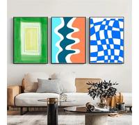 Images D'Art-Affiche Moderne sur Toile Style Abstrait Avec un Seul Trait de Couleur un Ruban Idéale Décorer un Salon un Bureau une Chambre Ou Toute Autre Pièce de la Maison-50*70cm/3PCS (Non encadré)