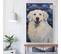 Images de chiens de montagne des Pyrénées pour salon, peintures de rue, toile colorée, art mural pop moderne, décoration d'intérieur, tendue, prête à accrocher, 50 x 75 cm