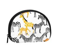 Images de dessin animé plein format imprimé polyester portable mini sac de rangement en forme de coquille portefeuille petite pièce de monnaie sac de rangement, Noir , Taille unique