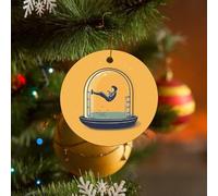 Images De Dessins Animés Ornements Noël Ornement avec Ruban Doré Pendentif Suspendu pour Bureau Fête Magasins 7.3Cm