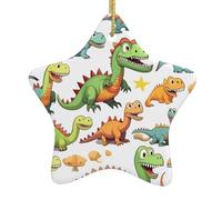 Images De Dinosaures De Dessins Animés Hanging Noël Artisanat Céramique Pendentif pour Maison Fête Bureau