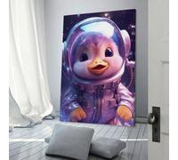 Images de petits canards spatiaux pour salon, peintures de rue, toile colorée, art mural pop moderne, décoration d'intérieur, tendue, prête à accrocher, 60 x 90 cm