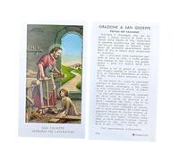 Images de Saint Joseph Travailleur avec prière, 6 x 11 cm, 100 pièces, fabriqué en Italie