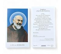 Images de San Padre Pio avec prière, 6 x 11 cm, 100 pièces, fabriquées en Italie
