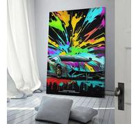Images de voitures de sport colorées pour salon, peintures de rue, toile, art mural pop coloré, œuvre d'art moderne, décoration d'intérieur, tendue, prête à accrocher, 60 x 90 cm
