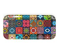 Images d'Orient Plateau de Service rectangulaire à thé, café, Espresso en placage de Bouleau Design Patchwork 32x15 cm