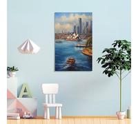 Images emblématiques du port de Sydney pour salon, peintures de rue, toile colorée, art mural pop moderne, décoration d'intérieur, tendue, prête à accrocher, 40 x 60 cm
