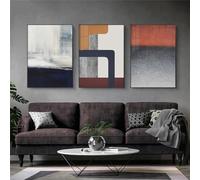 Images Murales,3 Pièces-Affiches Abstraites Simples et Modernes Peinture sur Toile Art Mural Salon Cuisine Bureau Décoration D'Intérieur Géométrie Minimaliste Nordique-60*70cm/24*27 pouce(sans cadre)