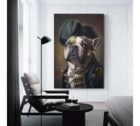 Images murales de Napoléon Bouledogue Français pour salon, salle de bain, décoration rustique, impressions d'art moderne, 40 x 60 cm