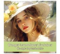 Images romantiques féminines de style impressionniste (Calendrier mural carré 2026 30x30 cm) Calendrier double avec une page pour vos prises de notes: Le côté tendre de l'impressionnisme