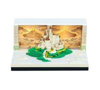 Images stéréoscopiques illuminées - Planificateur hebdomadaire - Motif île flottante - Design spécial papier pour chambre à coucher, étude, décoration - Bouton - Planificateur à piles