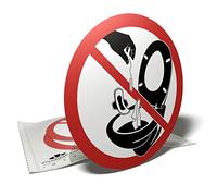 imaggge.com Autocollant pour cuvette de toilettes - Ne rien jeter dans les WC - 3 stickers ronds - 9,5cm