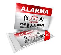Imaggge.com - Autocollants dissuasifs Alarma - Sistema electronico - Lot de 12 - Dimensions 8,5 x 5,5 cm