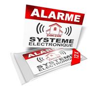 imaggge.COM - Autocollants dissuasifs Alarme - Système électronique - Lot de 12 - Dimensions 8,5 x 5,5 cm