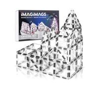 IMAGIMAGS Lot de 38 blocs de construction magnétiques en cristal transparent pour garçons, filles, enfants, jouets éducatifs, jouets éducatifs, occupation, blocs de construction, tout-petits, enfants