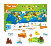 Imagimake Mapology Physical Features of World - Puzzle et puzzle 3D pour enfants | Jouets éducatifs et d'apprentissage STEM | Cadeaux pour garçons et filles de 5 à 12 ans | Jouets pour garçons et