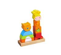 Imagin - Jouet éveil en bois - Formes empilables - Chat et girafe - Forme Orange G