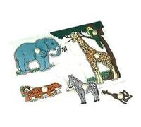 Imagin - Puzzle éveil en bois Zoo - 5 pièces - Zoo Blanc G