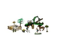 Imagin - Valisette ferme avec tracteur, remorque, personnages, animaux et décors